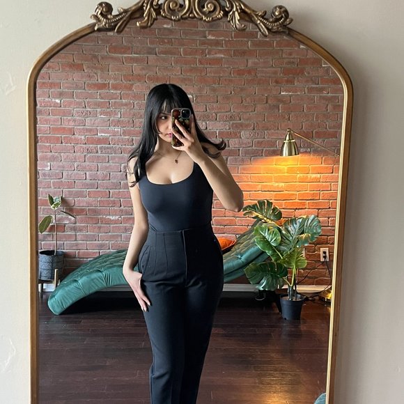 Zara Straight Leg Black Trousers - Picture 1 of 2